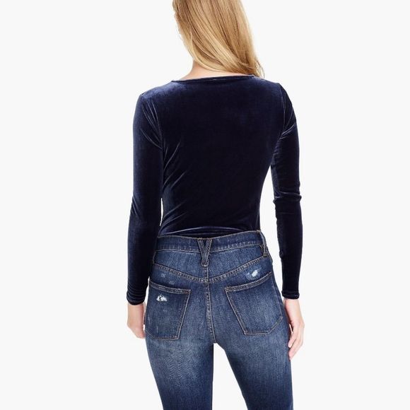 J CREW blue velvet bodysuit size XS - Picture 6 of 12